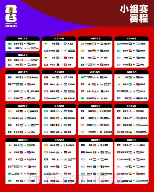 2026世界杯小组赛赛程今日全程直播实时查看